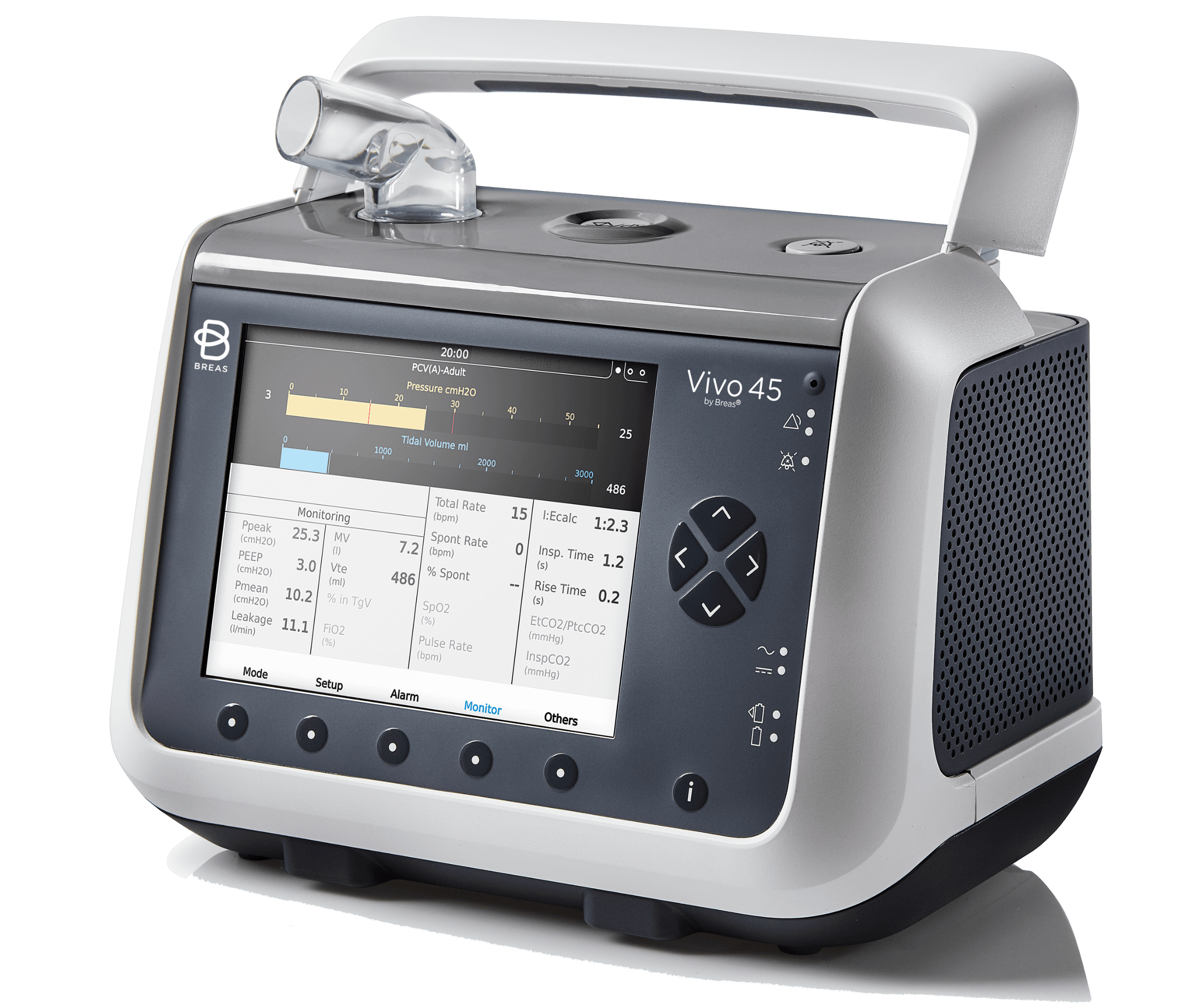 Breas Vivo 45 ventilator training unit front view